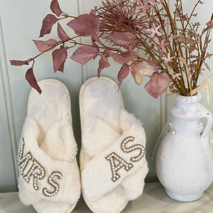 Pearl and Rhinestone Slippers